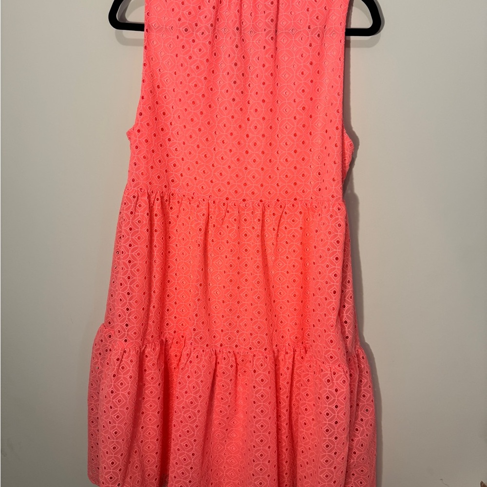 Lilly Pulitzer Novella Eyelet Swing Dress Pink/Coral Size Medium - Picture 6 of 7